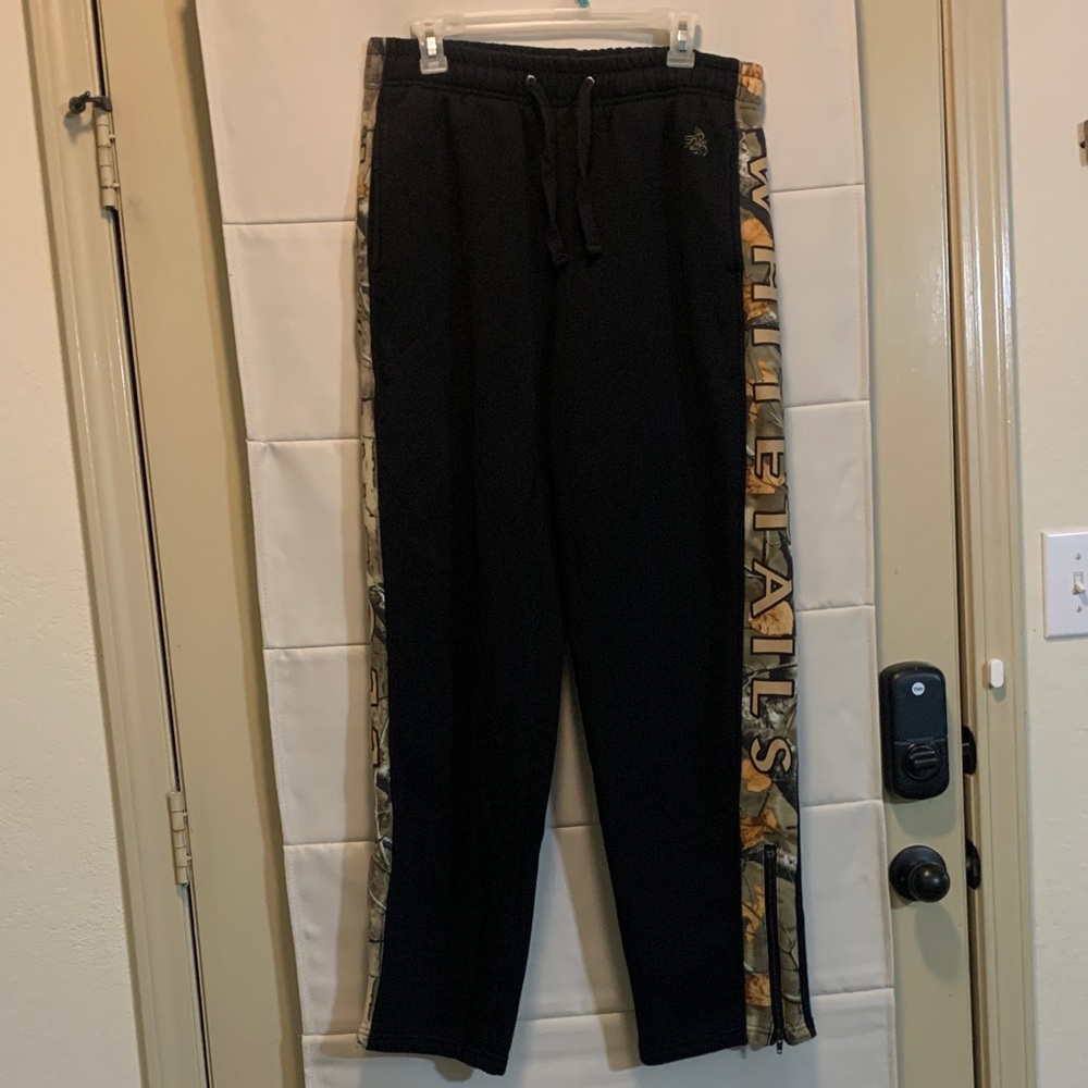 Legendary Whitetails Matching Hoodie Pants Set Black/Orange Camo Trim Large - Picture 10 of 16